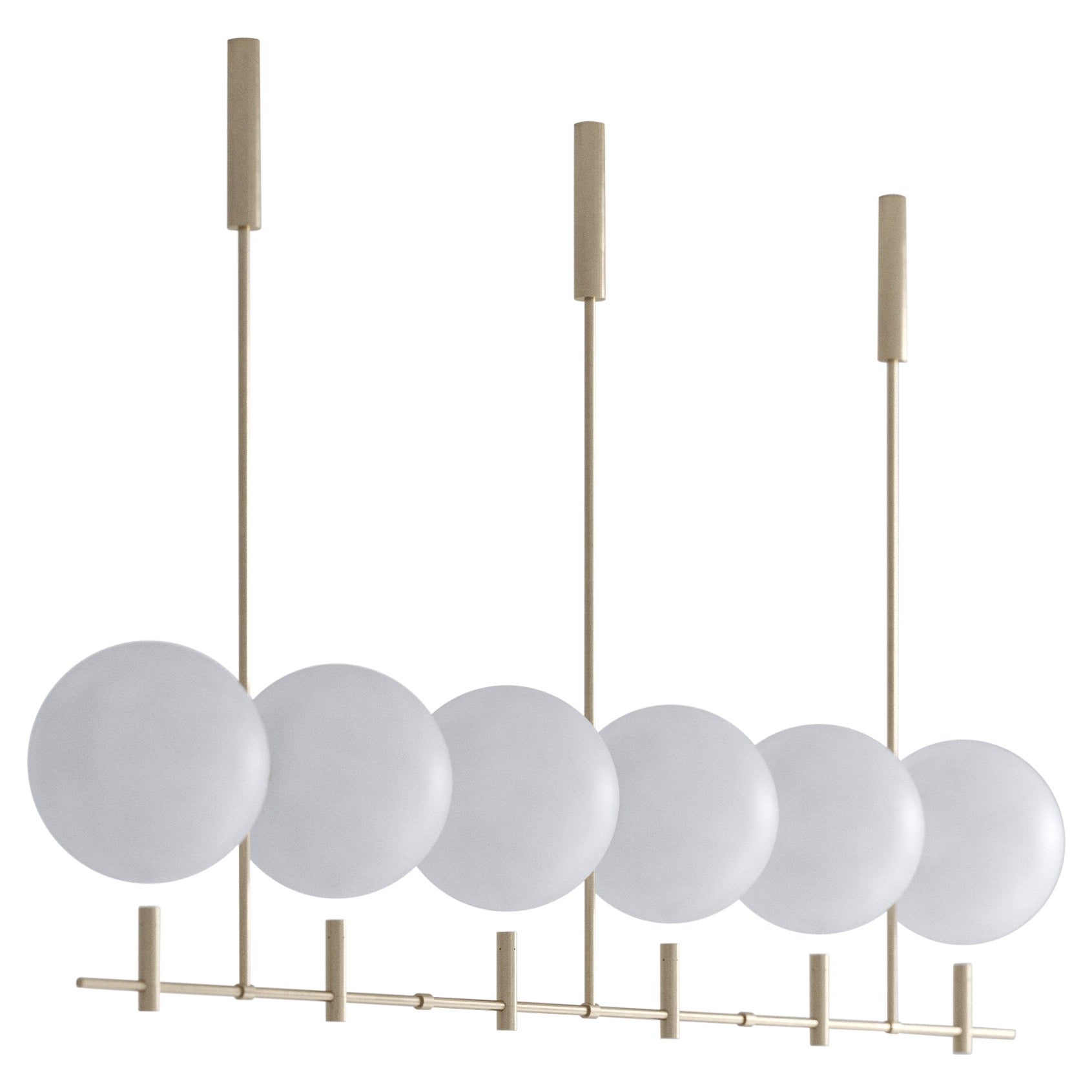 Luna Luminaire / Chandelier Horizontal I06 in Brushed Gold For Sale