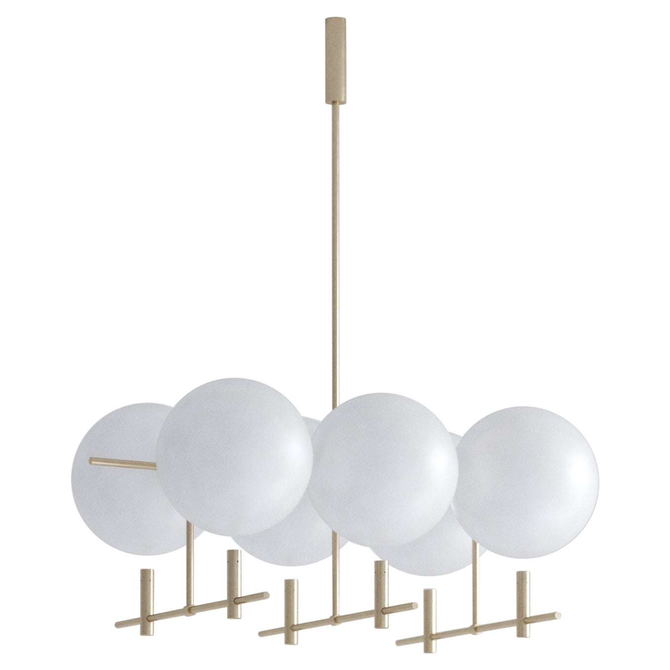 Luna Luminaire / Chandelier Horizontal II06 in Brushed Gold For Sale