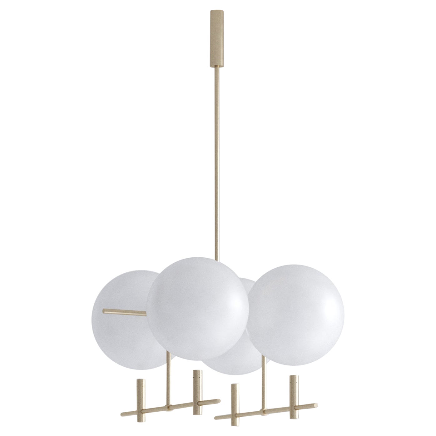 Luna Luminaire / Chandelier Horizontal II04 in Brushed Gold For Sale