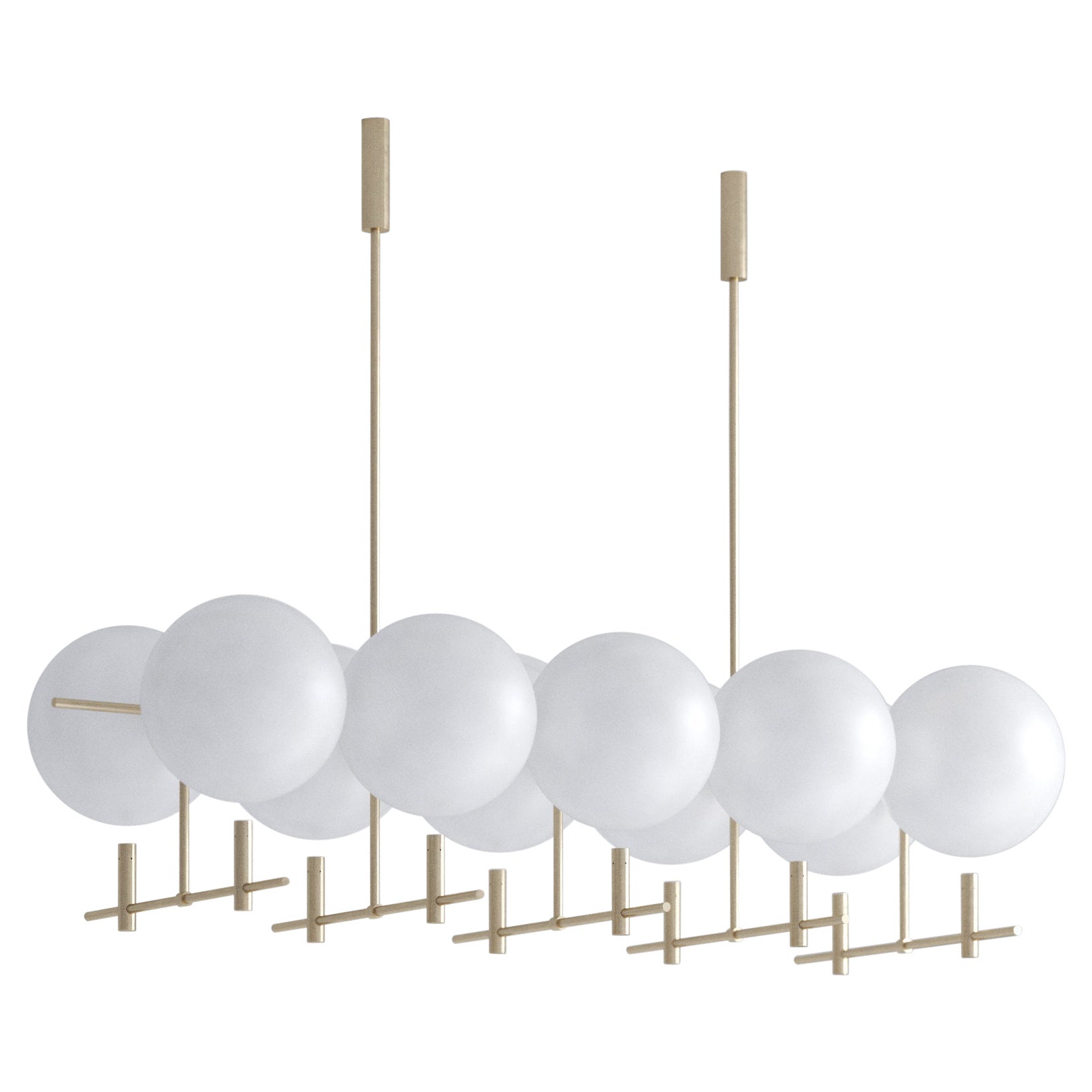 Luna Luminaire / Chandelier Horizontal II10 in Brushed Gold For Sale