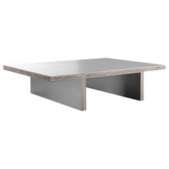 Contemporary Arris Coffee Table in Steel and Travertino