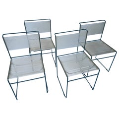 Set Four Italian Design Fly Line Spaghetti Strap Chairs by Giandomenico Belotti