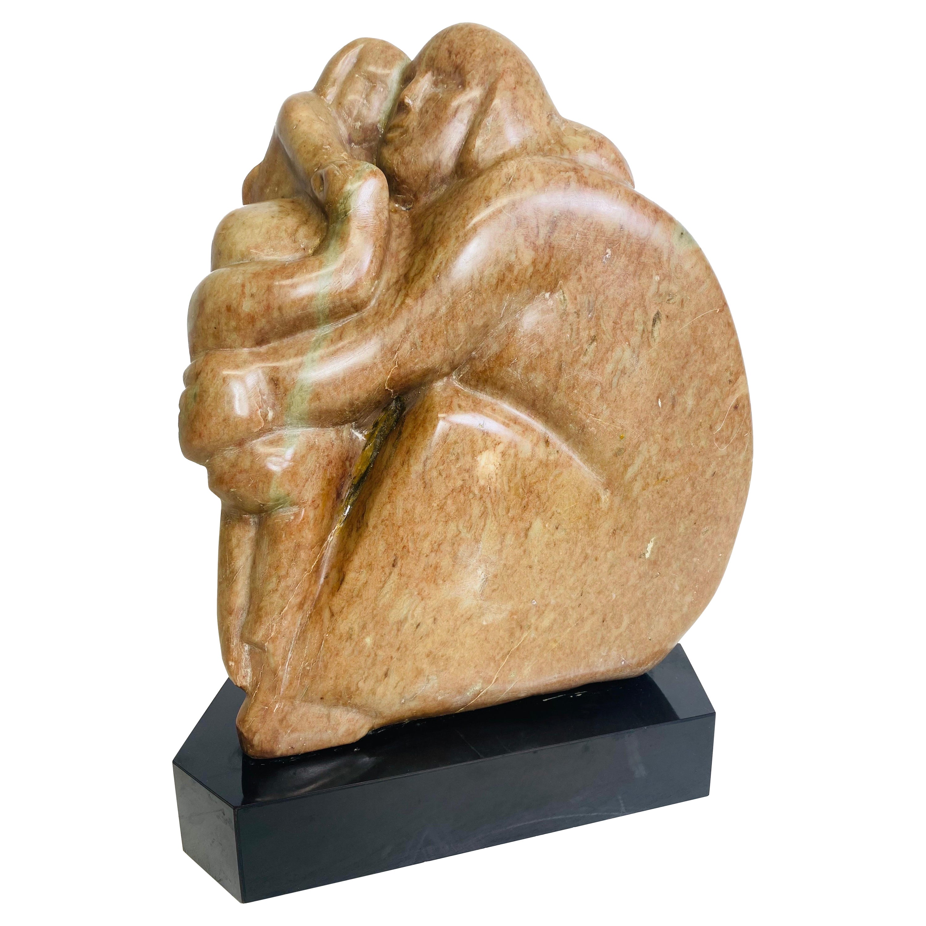 Vintage Hand carved marble figurative sculpture Irene koldorf For Sale