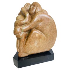 Figurative Vintage-Skulptur aus handgeschnitztem Marmor Irene koldorf