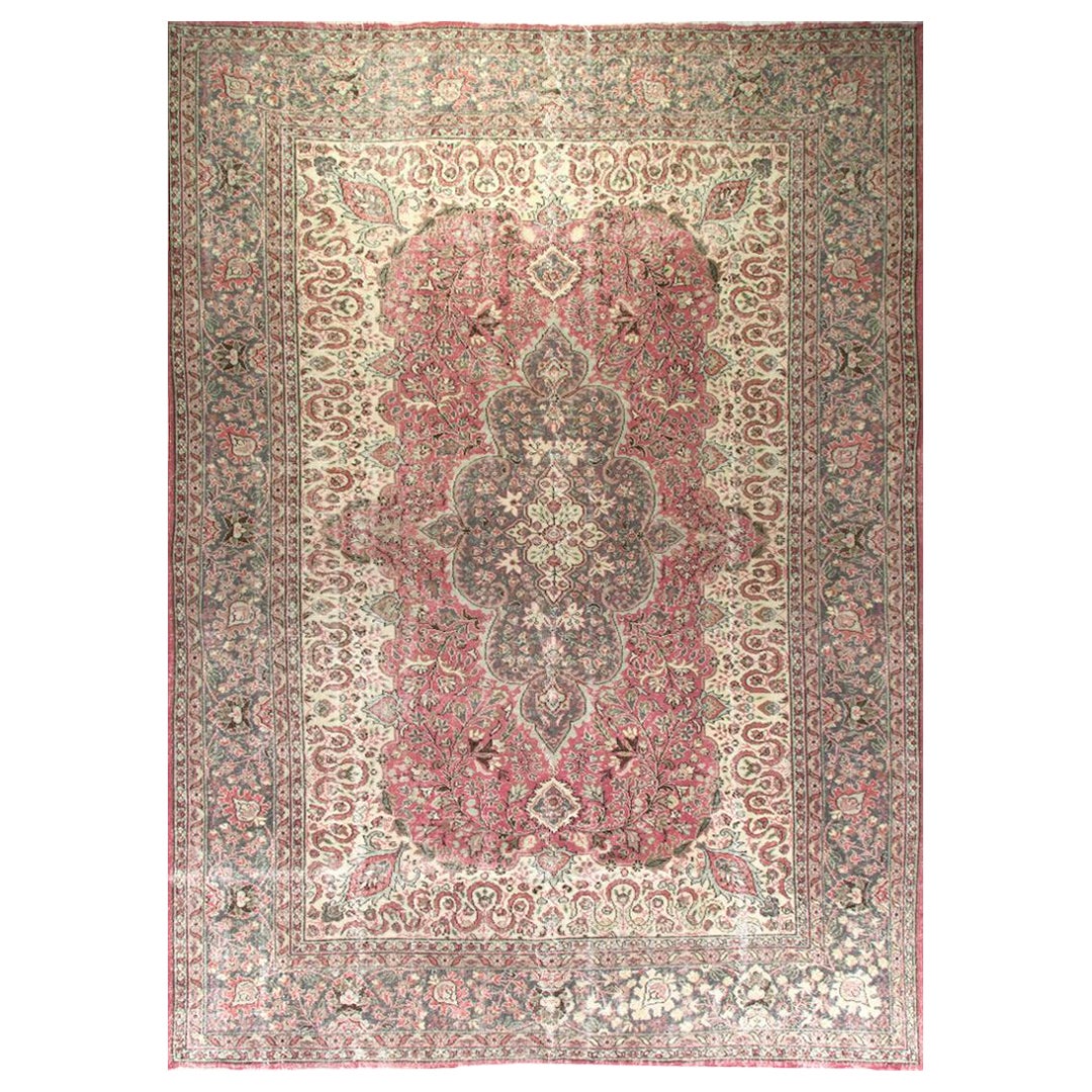 8.7x11.6 Ft - Fine Hand-Knotted Vintage Turkish Area Rug, circa 1940 For Sale