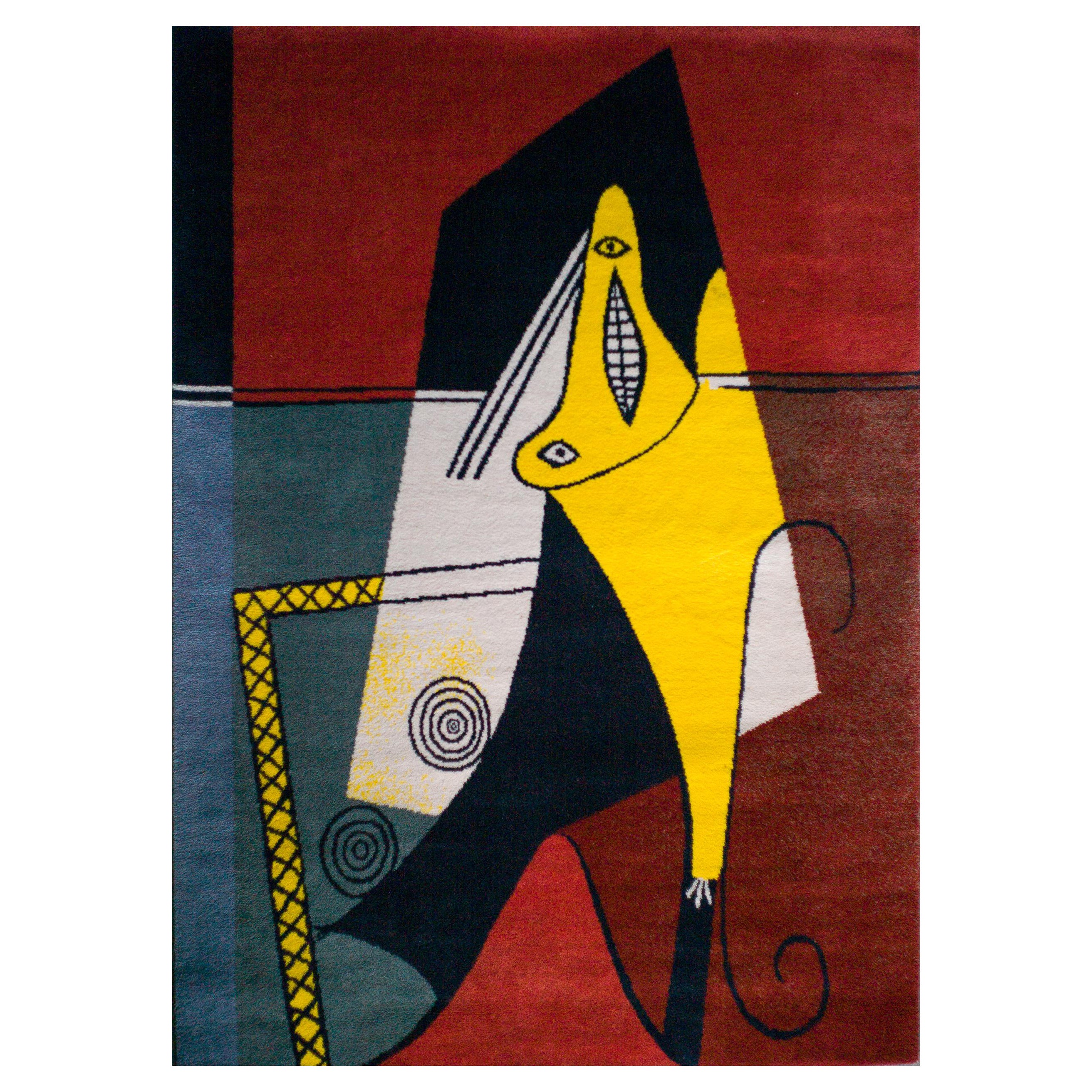 Large Wool Carpet La Figura After Picasso