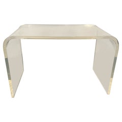 Retro Mid-Century Modern Lucite Waterfall Console / Writing Table or Desk
