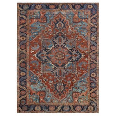 Authentic Handwoven Late 19th Century Persian Heriz Rug