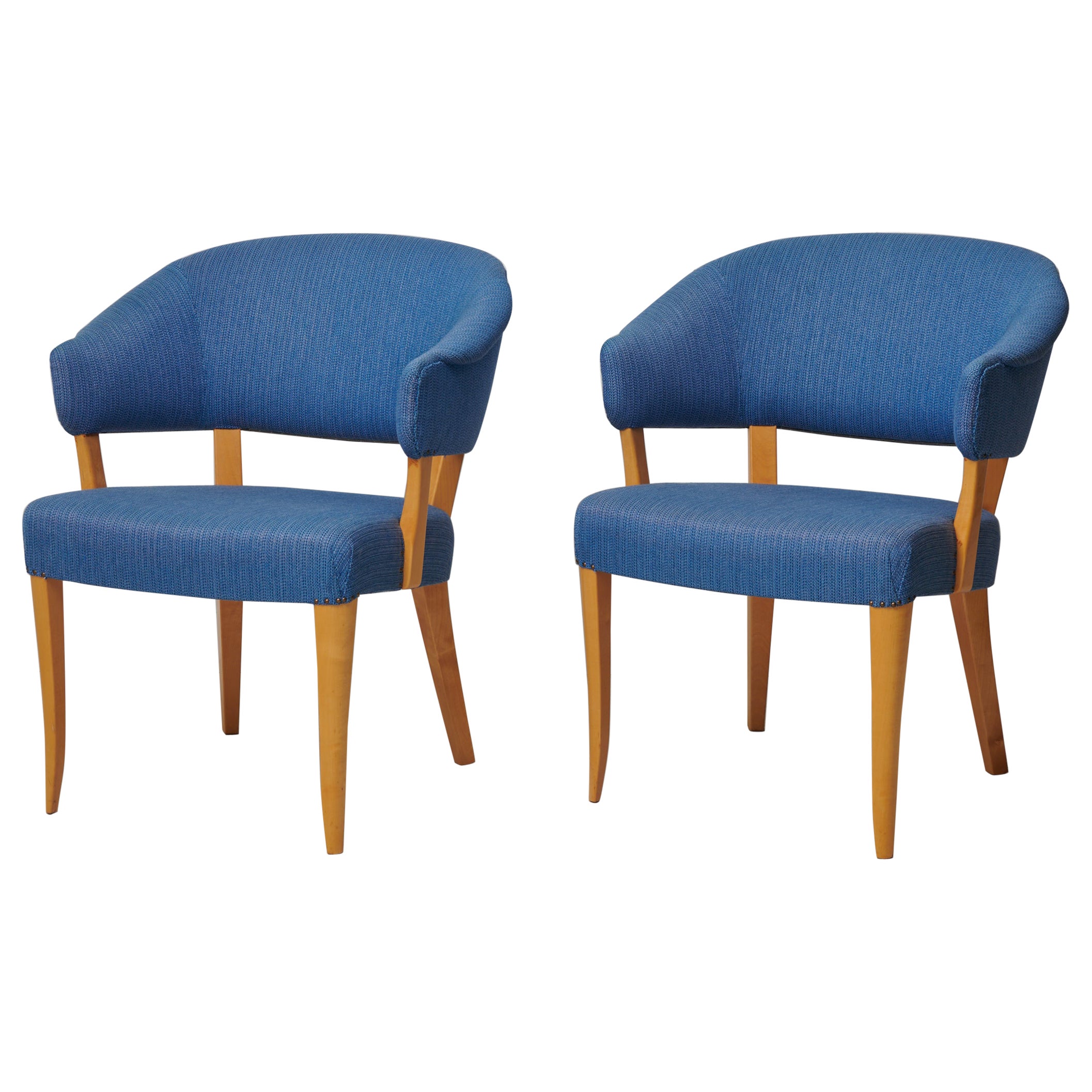 Scandinavian Modern by Carl Malmsten ”Lata Greven” Pair of Chairs  For Sale