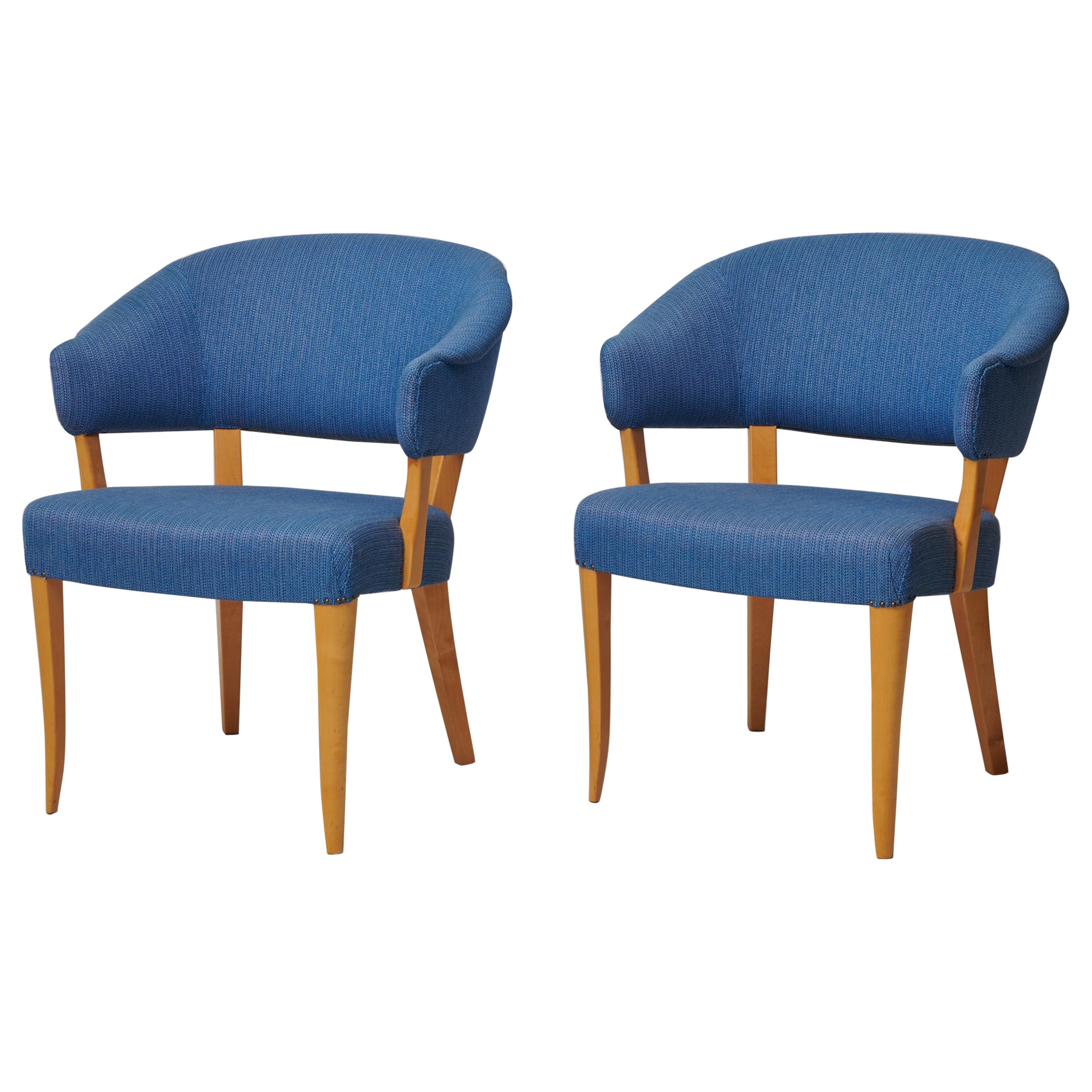 Scandinavian Modern by Carl Malmsten ”Lata Greven” Pair of Chairs For Sale