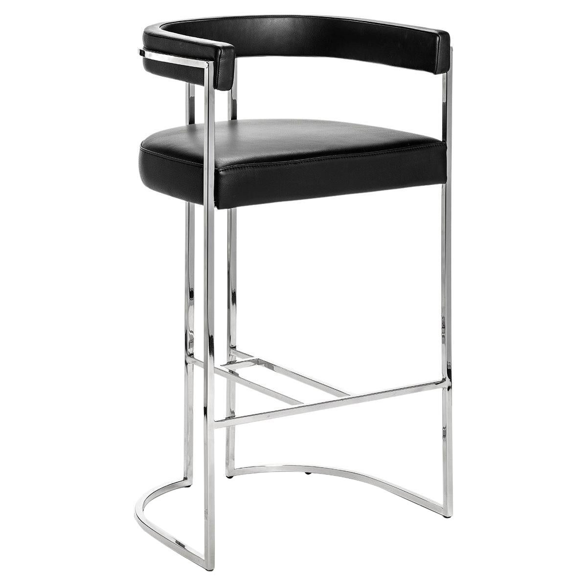 Julius Bar Stool, Stainless Steel Structure, Handcrafted in Portugal by Duistt For Sale