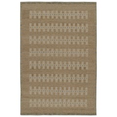 Alfombra Kilim de estilo escandinavo de Rug & Kilim en beige con motivos geométricos