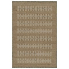 Rug & Kilim's Scandinavian Style Kilim Rug in Beige with Geometric Patterns (tapis de style scandinave à motifs géométriques)