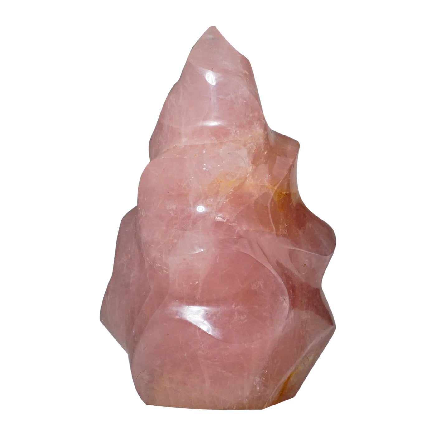 Polished Rose Quartz Flame Freeform From Brazil (6.7 lbs) For Sale
