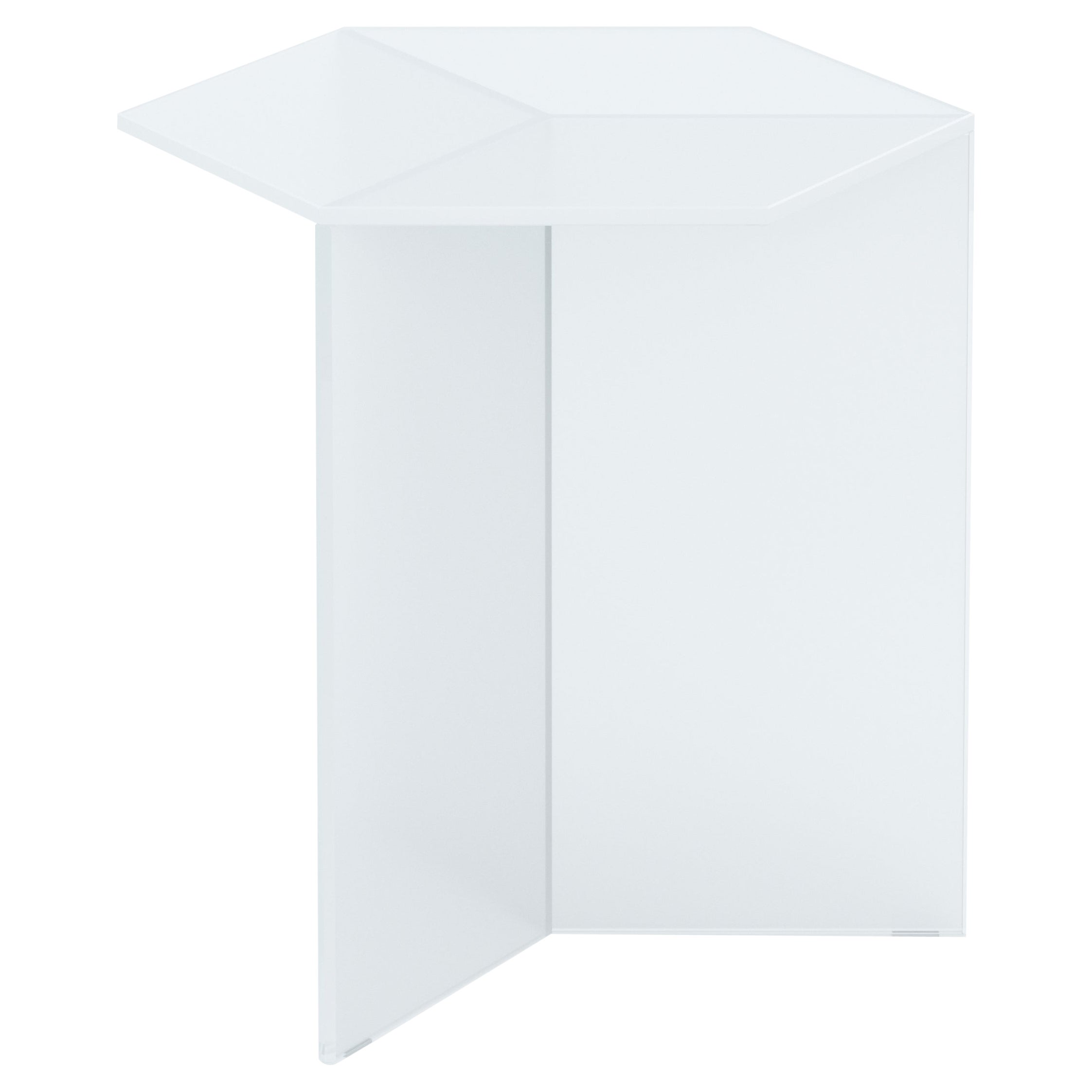 Isom Tall 45 cm Side Table Satin Glass White, Sebastian Scherer Neo/Craft For Sale