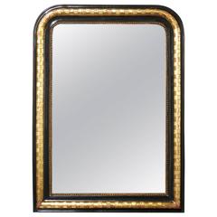 French Black and Gilt Mirror French Black and Gilt Mirror