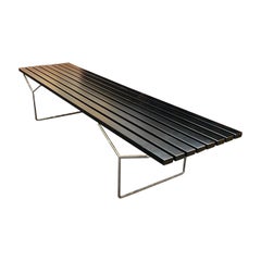 Harry Bertoia for Knoll Associates Black Lacquered Slat Bench mid century modern