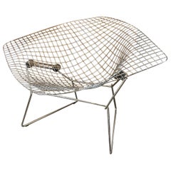 harry bertoia knoll grand fauteuil diamant chromé moderne du milieu du siècle dernier 