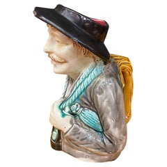 jarra barbotina "Le Mineur" N°797 de loza de Onnaing Altura: 23cm