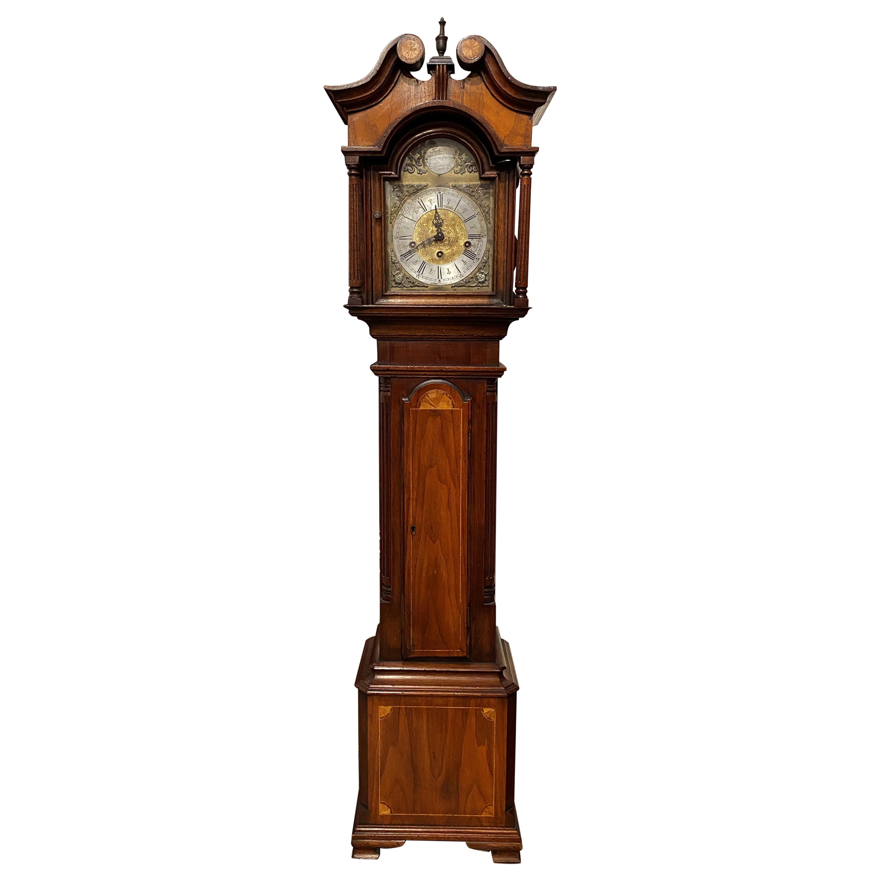 20th Century John Thompson, London, Walnut & Mahogany Grandmother Tall Clock For Sale