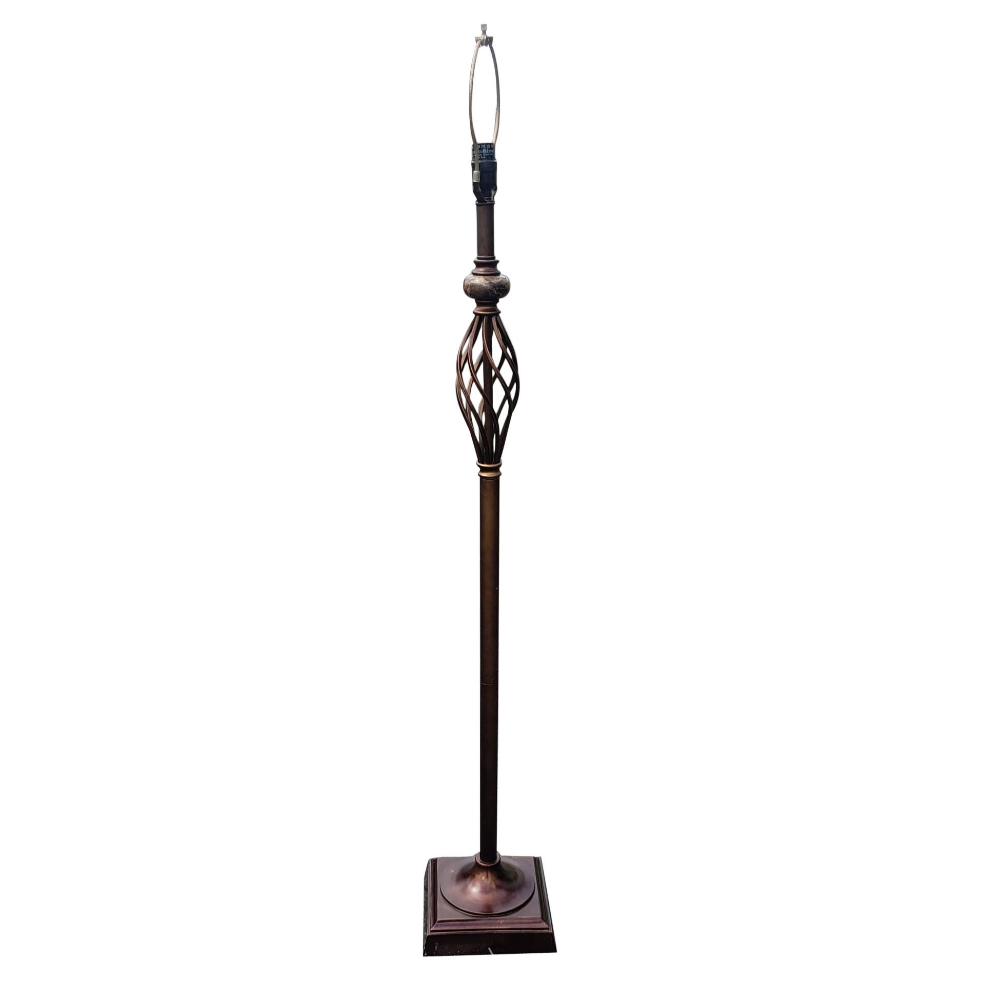 Late 20th Century Patinated Copper Floor Lamp For Sale