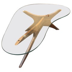 Asymmetrical boomerang Walnut Coffee Table Adrian Pearsall Mid Century modern 