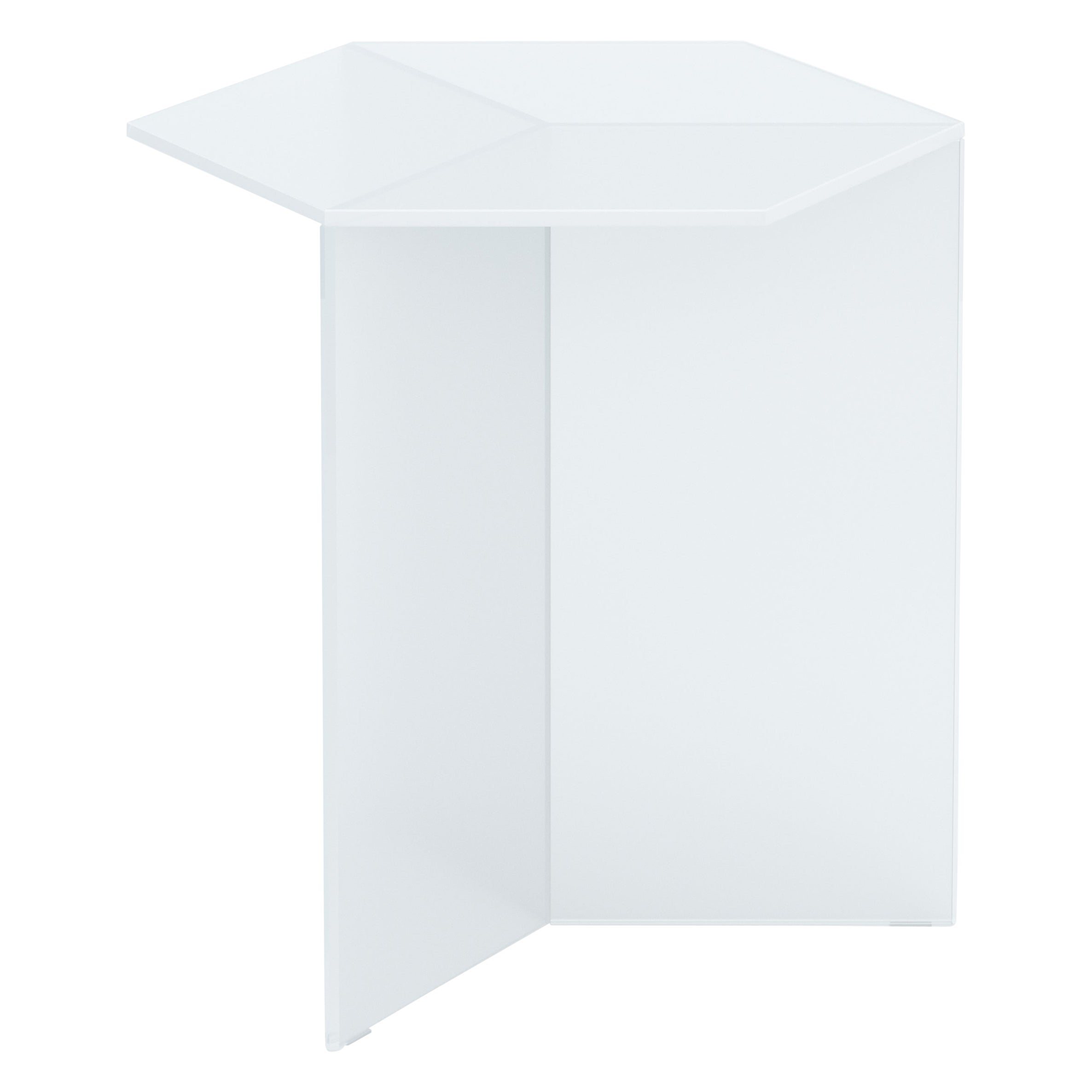Isom Tall 50 cm Side Table Satin Glass White, Sebastian Scherer Neo/Craft For Sale