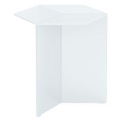 Isom Tall 50 cm Side Table Satin Glass White, Sebastian Scherer Neo/Craft