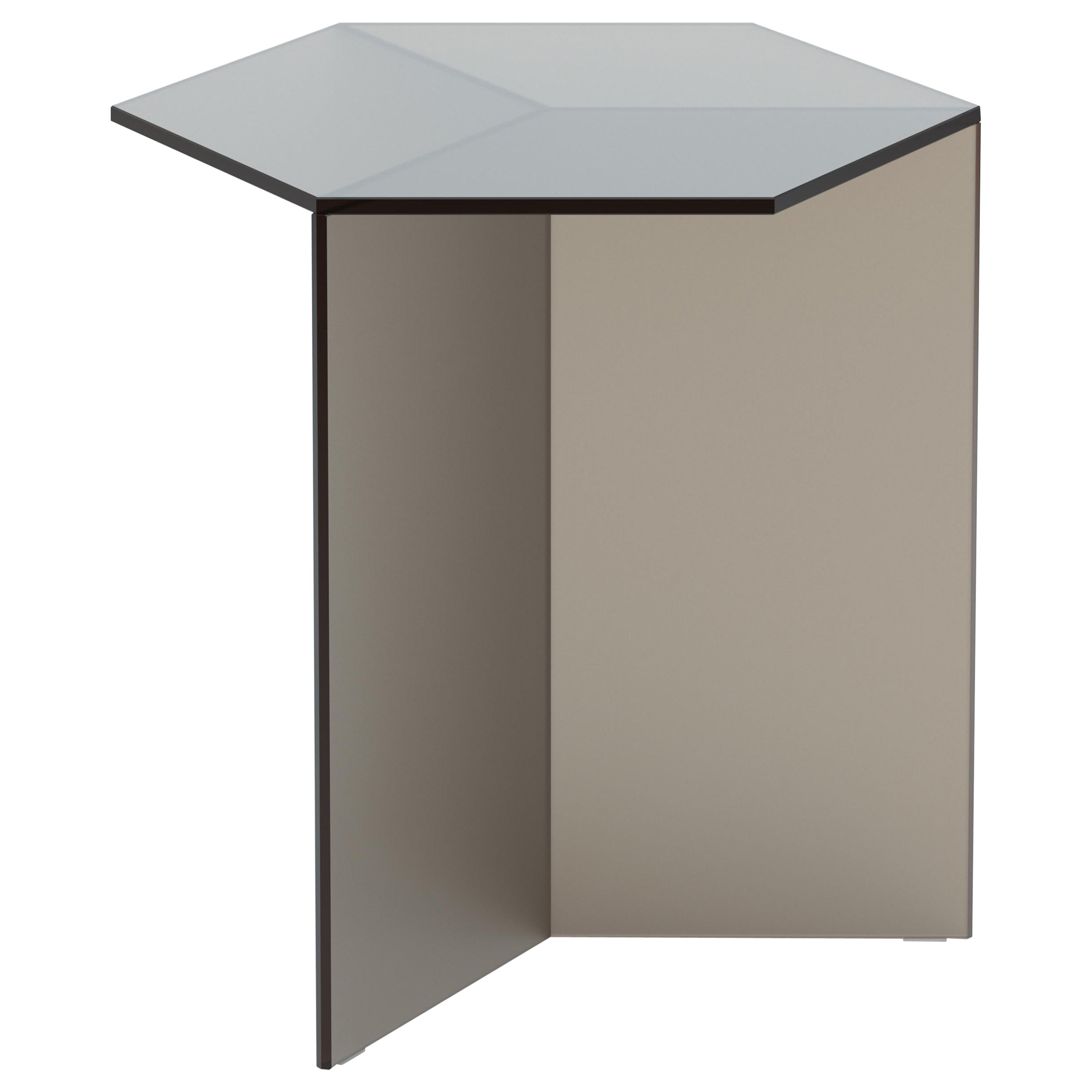 Isom Tall 50 cm Side Table Satin Glass Bronze, Sebastian Scherer Neo/Craft