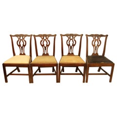Antique Set of Four 18th Century Chippendale Chairs