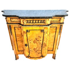 French Louis XV Bar Cabinet Buffet Birdseye Maple