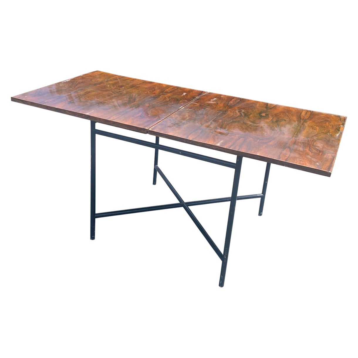 Game table and art deco modernist system table circa 1930 repainted base For Sale