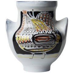 Roger Capron Large Bird Ceramic Vase, Vallauris, 1959