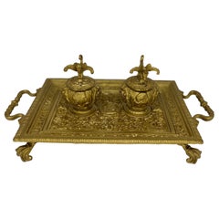 Emancipation Proclamation Inkstand - 19th Century Heavily Chased Brass
