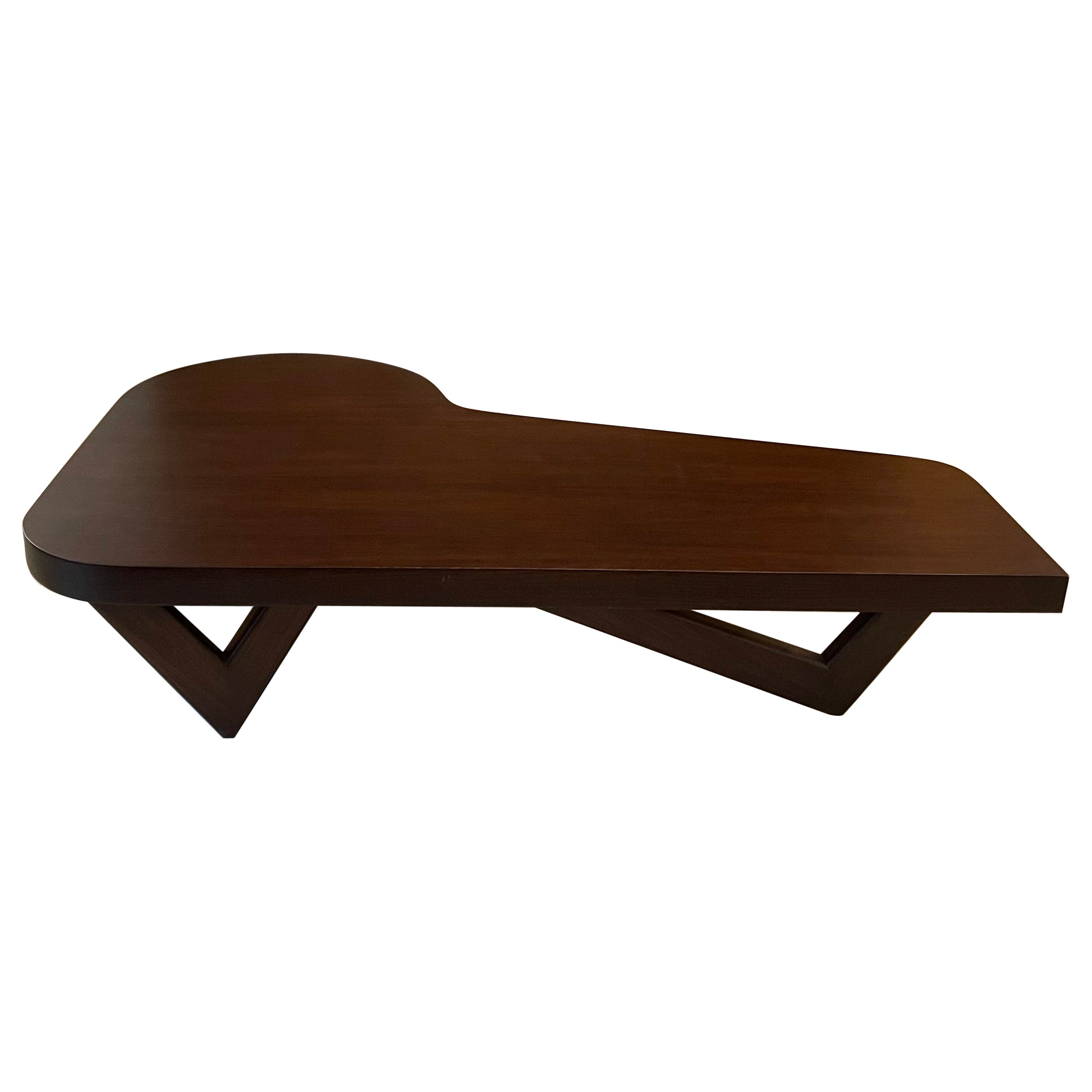 Mid-Century Modern Piano Shape Mahogany Coffee Table For Sale
