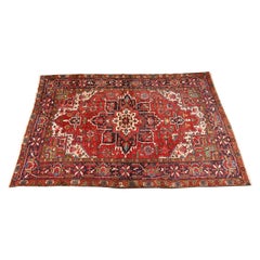 Retro Hand-Knotted Persian Heriz Room Size Rug