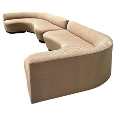 Vintage Boho Jacquard Logo Biomorphic Sofas - a Pair