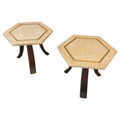 Pair Of Harvey Probber Hexagonal Terrazzo Side Tables