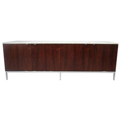 Florence Knoll Rosewood and Marble Credenza for Knoll