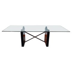 Mesa de Comedor Art Decó Italiana de Madera Burl