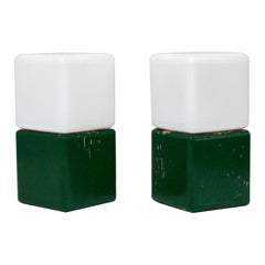 Pair of Green & White Bed Lamps by Holm Sørensen, 1960s, Denmark