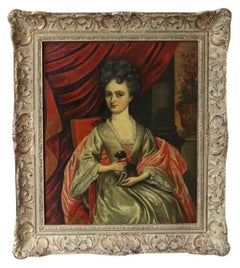 Antique 1800s Parisian realism/ naive portrait of Madame de Graffigny