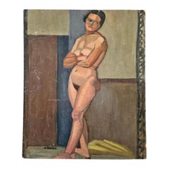 French 1923 Cubist Femme Nue