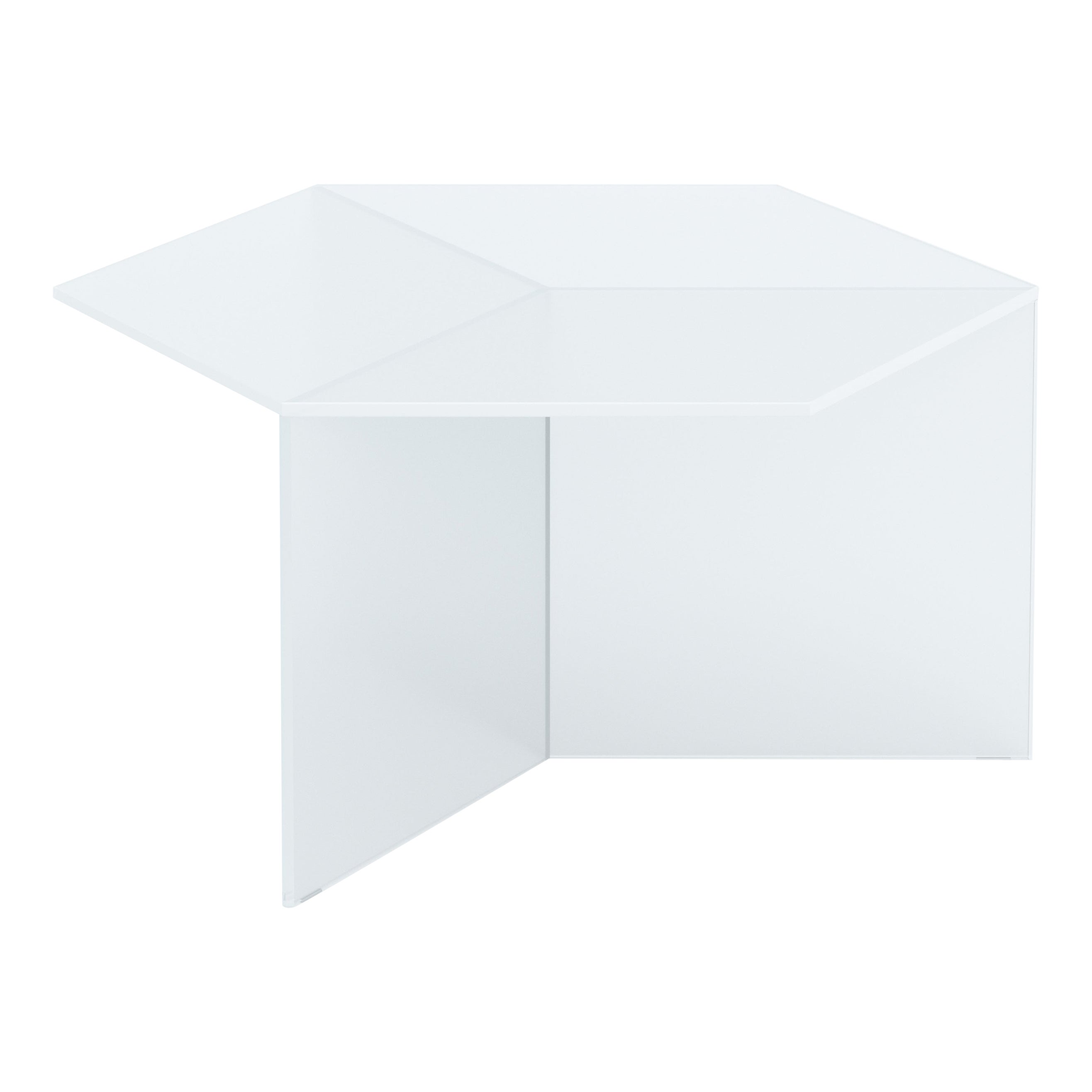 Table basse Isom Square 70 cm Satin Glass White, Sebastian Scherer Neo/Craft en vente