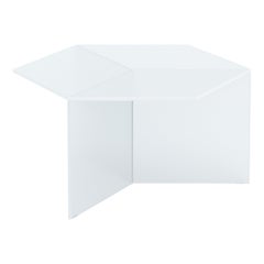 Isom Square 70 cm Coffee Table Satin Glass White, Sebastian Scherer Neo/Craft