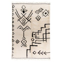  Handgefertigter marokkanischer Teppich - 100% Naturwolle  - Tribal-Stil