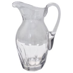 Retro Transparent Crystal Pitcher Attr. to Baccarat