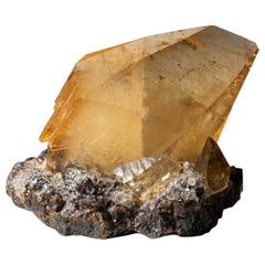 Twinned Golden Calcite Crystal from Elmwood Mine, Tennessee (153.1 grams)