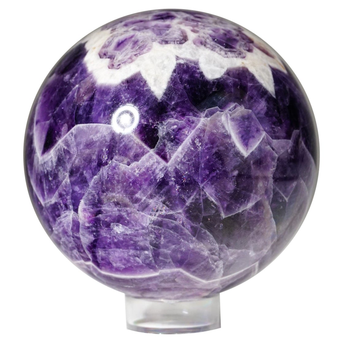 Polished Chevron Amethyst Sphere from Brazil (3.75
