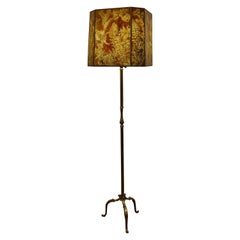 Antique French Art Deco Extending Brass Floor Lamp, Standard Lamp   